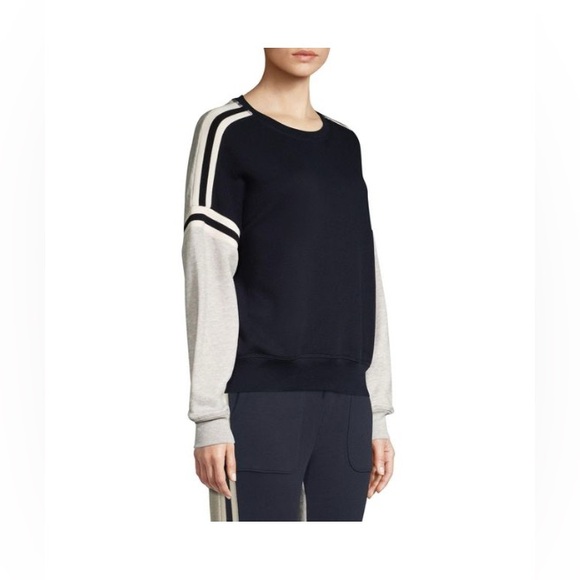Joie Tops - Joie Navy and Gray Sweatshirt with Striped Sleeves, size S. EUC